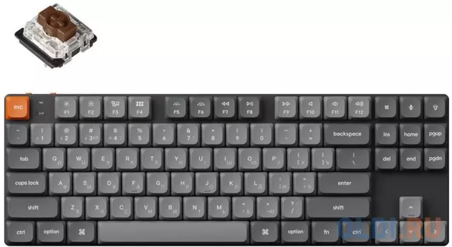 Беспроводная механическая ультратонкая клавиатура QMK Keychron K1 Max, 87 клавиш, Hot Swap, RGB-подсветка, Gateron Brown Switch