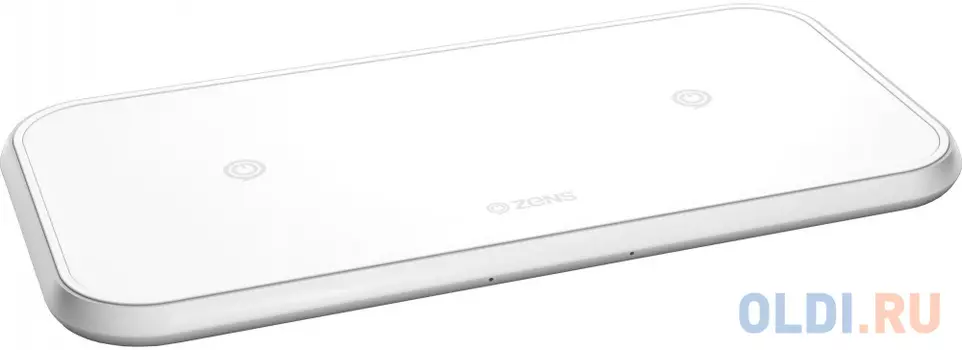 Беспроводное зарядное устройство ZENS Dual Aluminium Wireless Charger. Цвет белый.