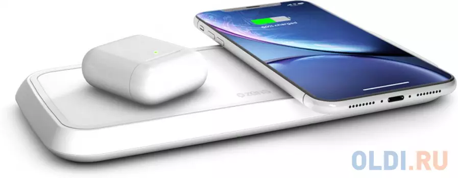Беспроводное зарядное устройство ZENS Dual Fast Wireless Charger. Цвет белый.