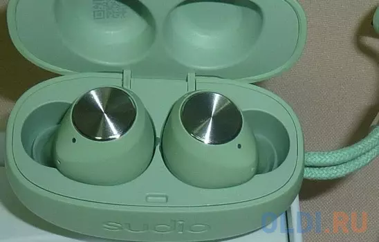 Беспроводные TWS наушники Sudio T2. Цвет зеленый