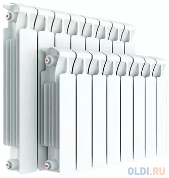 Биметаллический радиатор Rifar Monolit Ventil 350 10 секций 1340Вт подключение левое