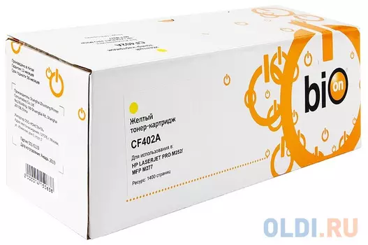 Картридж Bion CF402A 1400стр Желтый