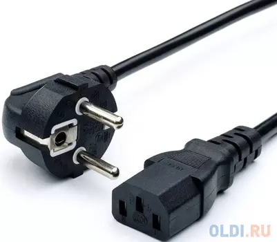 Bion Кабель питания 1.8м, евровилка с заземлением, 1мм, Schuko-C13, 16А, черный [BXP-PC-186-1]