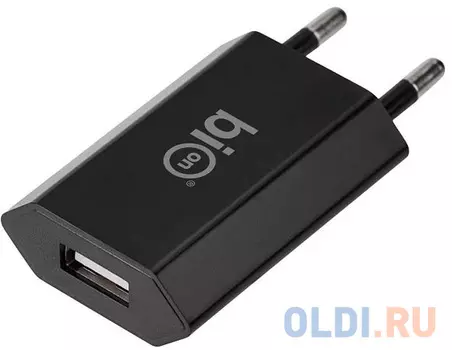 Bion Сетевое Зарядное Устройство, USB-A, 5 Вт, черный [BXP-ADP-A-5B]