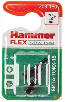 Бита Hammer Flex 203-180 TORX-15 25мм, 2шт.