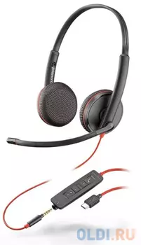 BlackWire C3225-C (209751-201) - проводная гарнитура (стерео, jack 3.5/USB-C)