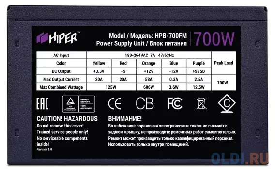 Блок питания HIPER HPB-700FM 700 Вт
