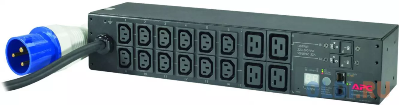 Блок распределения питания APC Rack PDU, Metered, 2U, 32A, 230V, (12) C13 &amp; (4) C19