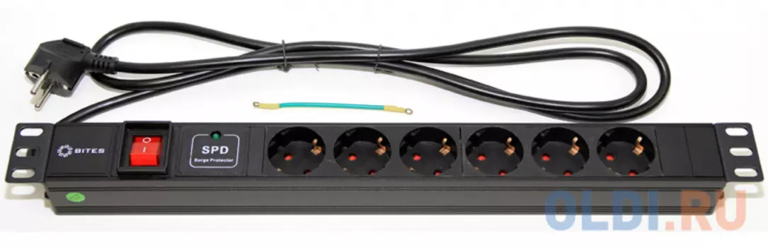 Блок розеток 5bites PDU619A-06 6 розеток 1.8 м черный