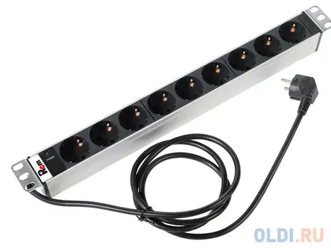 Блок розеток ЦМО Rem-16 R-16-9S-I-440-1.8 9 розеток 1.8 м черный