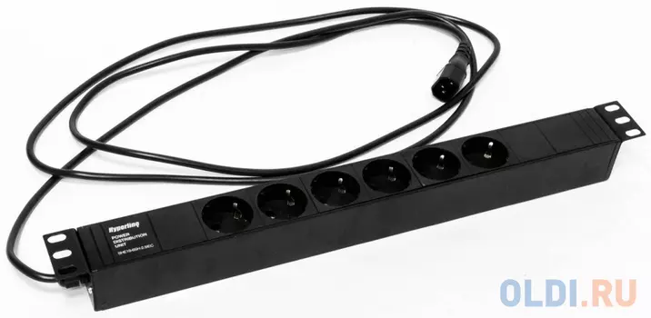 Блок розеток Hyperline SHE19-6SH-2.5IEC 6 розеток 2.5