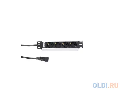 Блок розеток Hyperline SHT10-4SH-IEC 4 розетки черный