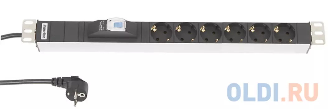 Блок розеток Hyperline SHT19-6SH-B-2.5EU 6 розеток 2.5 черный