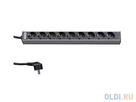 Блок розеток Hyperline SHT19-9SH-2.5EU 9 розеток 2.5 черный