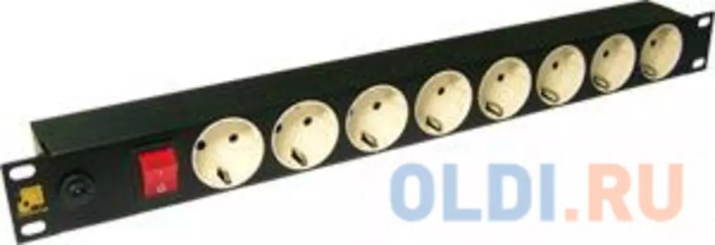 Блок розеток Lanmaster LAN-EP19-8P/S 8 розеток 1.8 м черный