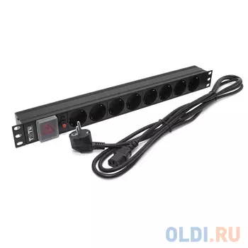 Блок розеток Lanmaster TWT-PDU19-10A8P-3.0 8 розеток 3 м черный