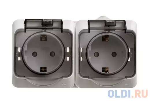 Блок SCHNEIDER ELECTRIC PA16-244B Этюд оп 2-м розетка с заземл. защ. шторки IP44 бел.