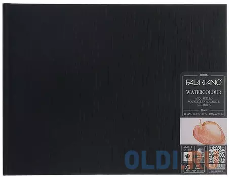 Блокнот для акварели FABRIANO Watercolourbook среднее зерно, 30л., 300г/м2, А4, 210х297мм, 19100012