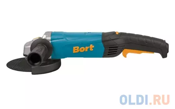 Bort BWS-1200 Машина шлифовальная угловая [98296617] { 1200 Вт, 11000 об/мин, 125 мм, М14, 2,4 кг, набор аксессуаров 4 шт }