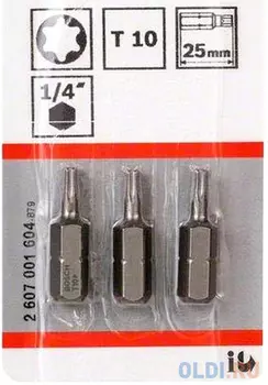Bosch 2607001604 3 БИТ 25ММ TORX T10 XH