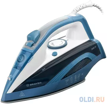 BRAYER 4002BR Утюг 2400 Вт, керамич, Пар 140 г/м антикапля, разбрыз, резер 360мл, самоотчис
