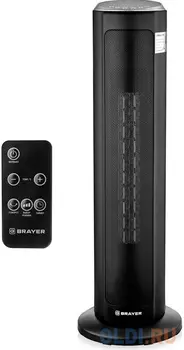 BRAYER 4803BR Тепловентилятор, 2200 Вт, LED-диспл, тайм 12 ч, 20 кв.м, пульт ДУ,вращ корп 35°