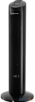 BRAYER BR4958BK Колонный вентилятор BRAYER, механ.упр.,пульт ДУ,вращение90°,мощ-ть50Вт,защита от перегрева