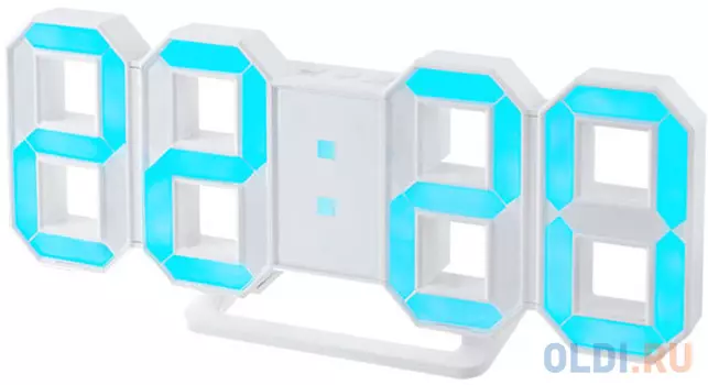 Будильник Perfeo "LUMINOUS" белый синий