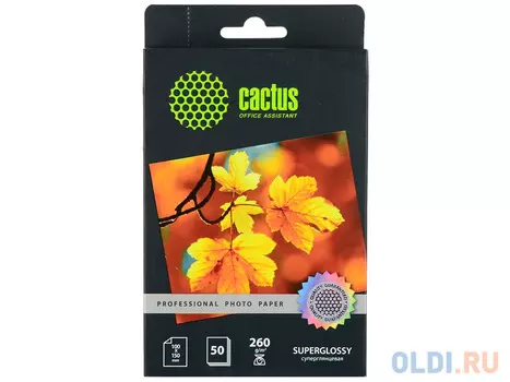 Бумага Cactus CS-HGA626050 Professional 10x15см 260г/кв.м суперглянцевая 50л