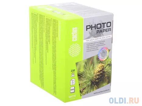 Бумага Cactus CS-MA6230500 10x15см 230г/кв.м матовая 500л