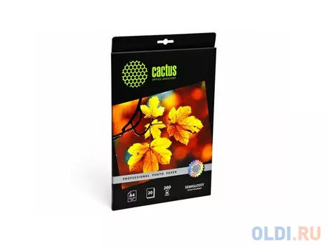 Бумага Cactus CS-SGA426020 А4 260г/кв.м полуглянцевая 20л