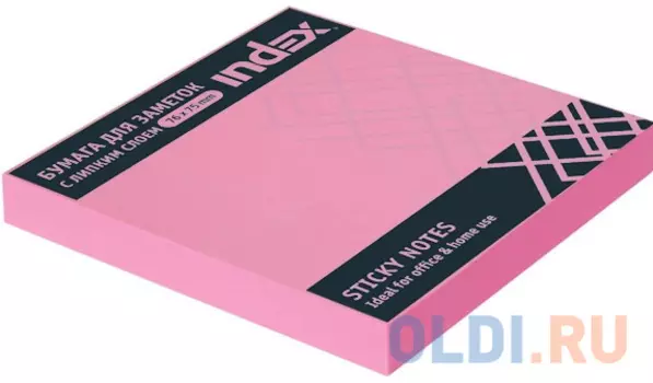 Бумага для заметок с липким слоем, 100 листов, 76х75 мм, неоновая цикламен I453806