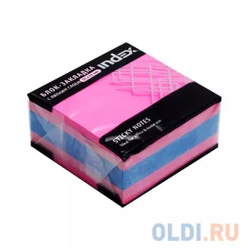 Бумага для заметок с липким слоем МИНИ-КУБ, разм. 51х51 мм, цикламен неоновая РАДУГА, 250 л