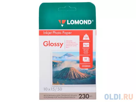 Бумага LOMOND (0102035) Photo глянцевая 1стор. (100*150, 230гр, 50л)