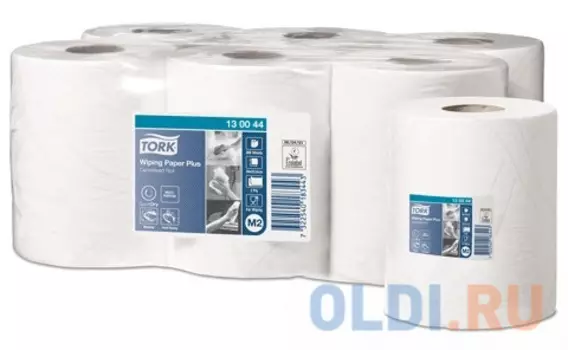 Бумага протирочная TORK (Система M2), комплект 6 шт., Advanced, 370 л. в рулоне, 34х24, 2-слойная, 130044