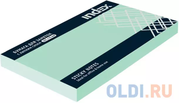 Бумага с липким слоем Index 100 листов 125х75 мм зеленый I435803
