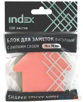 Бумага с липким слоем Index 100 листов 76x76 мм многоцветный
