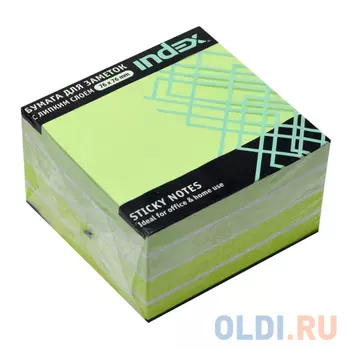 Бумага с липким слоем Index 450 листов 76x76 мм зеленый 4680291040938