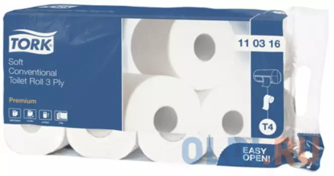 Бумага туалетная Tork "Premium" 8 шт 3-ех слойная