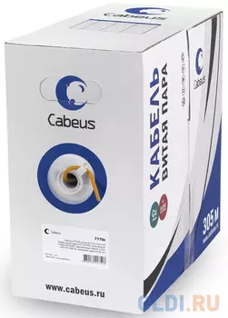 Cabeus UTP-4P-Cat.5e-SOLID-LSZH Кабель витая пара UTP (U/UTP), категория 5e, 4 пары (24 AWG), одножильный, оранжевый, LSZH, нг(А)-HF, (305 м)
