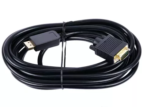 Cablexpert Кабель DisplayPort-VGA, 5м, 20M/15M, черный, экран, пакет (CCP-DPM-VGAM-5M)