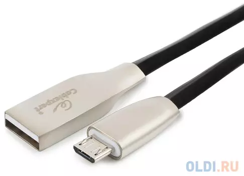 Кабель microUSB 1.8м Cablexpert CC-G-mUSB01Bk-1.8M ромбовидный черный