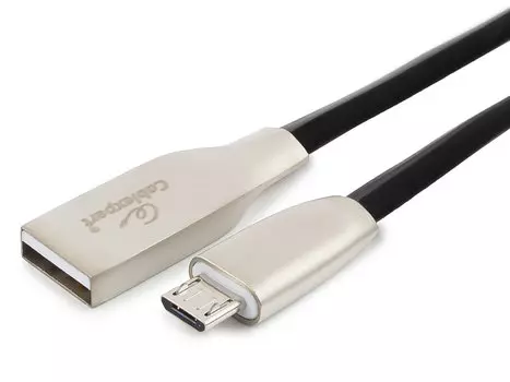 Cablexpert Кабель USB 2.0 CC-G-mUSB01Bk-1M AM/microB, серия Gold, длина 1м, черный, блистер