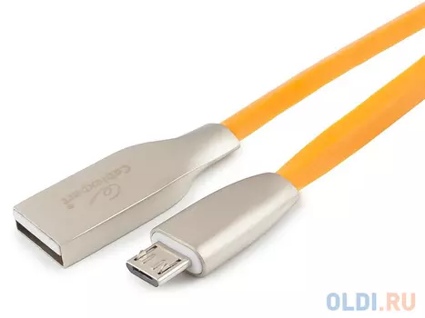 Кабель USB 2.0 microUSB 1м Cablexpert Gold ромбовидный оранжевый