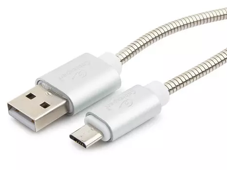 Cablexpert Кабель USB 2.0 CC-G-mUSB02S-1.8M AM/microB, серия Gold, длина 1.8м, серебро, блистер