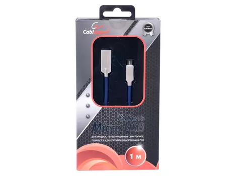 Cablexpert Кабель USB 2.0 CC-P-mUSB02Bl-1M AM/microB, серия Platinum, длина 1м, синий, блистер