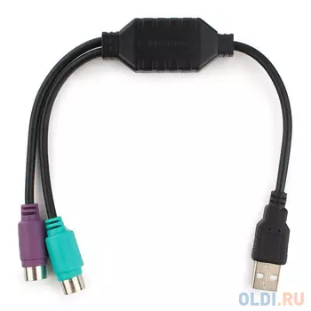 Cablexpert Конвертер PS/2 устройства -> USB порт, 2xPS/2 /AM, блистер, черный (UAPS12-BK)
