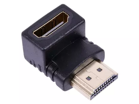 Cablexpert Переходник HDMI-HDMI 19F/19M угловой соединитель 90 градусов, позолоченные разъемы
