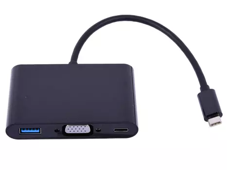 Cablexpert Переходник USB Type-C/VGA + USB3 + подзарядка USB-C, 15см