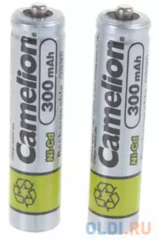 Camelion AAA- 300mAh Ni-Cd BL-2 (NC-AAA300BP2, аккумулятор,1.2В) (2 шт. в уп-ке)